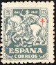 Spain 1945 Pro Tuberculosos 20+5 CTS Verde Edifil 994